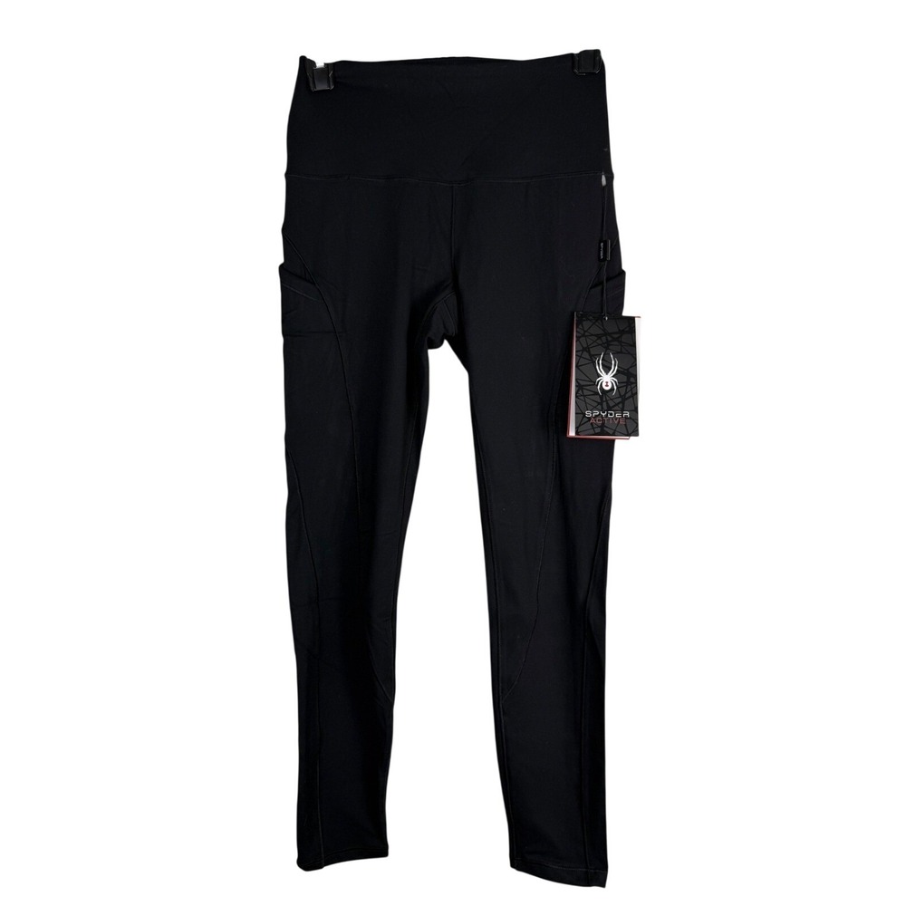 Spyder Active Black High Rise Pocket Leggings Performance Studio S‎ NWT